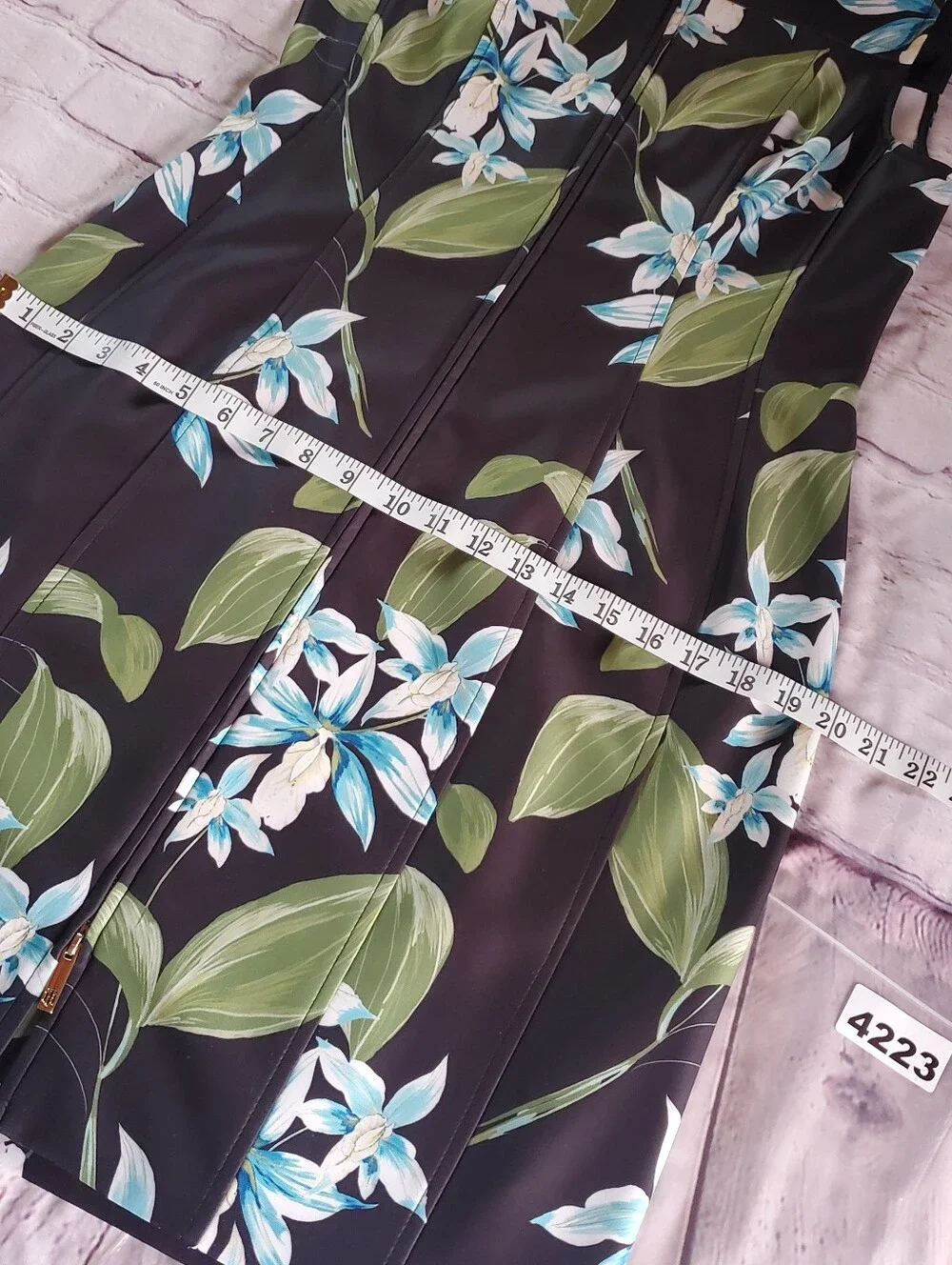 Tommy Hilfiger Shift Floral Midi Dress Front Zip Sophisticated Formal Elegant 12